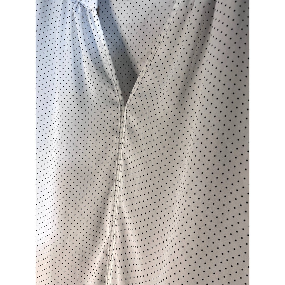 EUC philosophy Republic Clothing White and Black Dotted Bouse Sz L - Picture 2 of 5